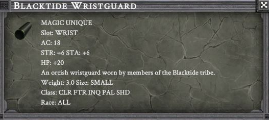 BLACKTIDE WRISTGUARD item card